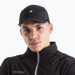Czapka z daszkiem BOXRAW SMRT-TEC. Czarne czapki damskie BOXRAW, bez wzorów, z materiału, sportowe. Za 99.99 zł.