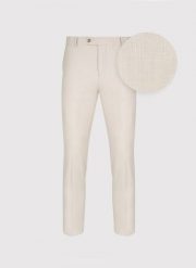 PAKO LORENTE - Beżowe spodnie ganiturowe z lnem. Brązowe eleganckie spodnie męskie Pako Lorente, bez wzorów, z elastanu, eleganckie. Za 349.99 zł.