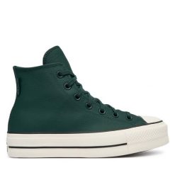 Trampki Converse. Zielone trampki i tenisówki damskie Converse, bez wzorów, bez zapięcia. Za 449.99 zł.