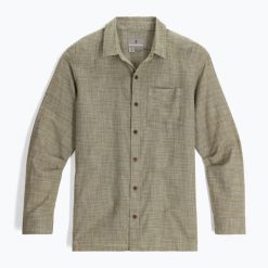 Koszula męska Royal Robbins Hempline Spaced. Zielone koszule męskie ROYAL ROBBINS, m, bez wzorów, casualowe, bez kołnierzyka, bez ramiączek. Za 349.99 zł.