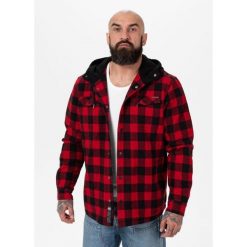 Kurtka męska Pitbull flanelowa z kapturem Pioneer. Brązowe kurtki męskie PITBULL, l, bez wzorów, z kapturem. Za 249.00 zł.