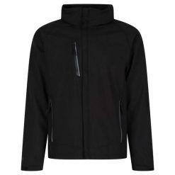 Kurtka Softshellowa Męska. Czarne kurtki męskie Regatta, l, bez wzorów, z elastanu, z kapturem, trekkingowe. Za 339.99 zł.