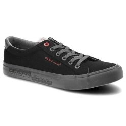 Czarne Trampki Cross Jeans Modne Buty Męskie. Czarne trampki męskie Cross Jeans, z aplikacjami, z jeansu, bez zapięcia. Za 139.00 zł.