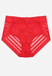 Czerwone Siateczkowe Majtki Figi High Waist z Koronkowymi Zdobieniami Heylih. Czerwone majtki damskie Renee, z koronki. Za 19.99 zł.