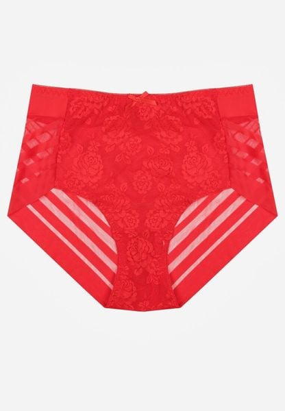 Czerwone Siateczkowe Majtki Figi High Waist z Koronkowymi Zdobieniami Heylih. Czerwone majtki damskie Renee, z koronki. Za 19.99 zł.