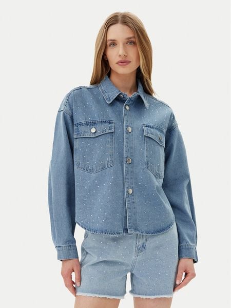 Pieces Kurtka jeansowa Tamra 17157410 Niebieski Regular Fit. Niebieskie kurtki damskie Pieces, m, bez wzorów, z bawełny, bez kaptura. Za 139.99 zł.