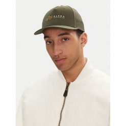 Czapka z daszkiem Alpha Industries. Zielone czapki damskie Alpha Industries, bez wzorów. Za 79.99 zł.