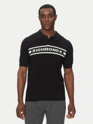 Richmond X Sweter UMP25128PO Czarny Regular Fit. Czarne swetry męskie Richmond X, m, bez wzorów, z bawełny, bez kołnierzyka, bez ramiączek. Za 359.99 zł.