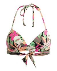 Stanik bikini na szyję dla Kobiety PRINTED BEACH CLASSICS Czarny. Czarne stroje kąpielowe damskie Roxy, s, bez wzorów, z elastanu. Za 129.00 zł.