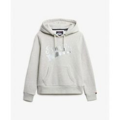 Bluza damska z kapturem Superdry Super Athletics. Szare bluzy damskie Superdry, l, bez wzorów, bez ramiączek, z kapturem. Za 342.70 zł.