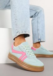 Jasnozielone Sneakersy Klasyczne Tenisówki Zdobione Przeszyciami Alatira. Zielone trampki i tenisówki damskie Renee, z aplikacjami, z jeansu, bez zapięcia. Za 79.99 zł.