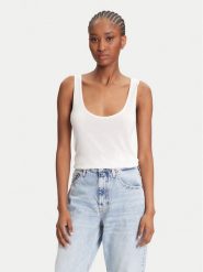 Calvin Klein Top LV044C345G Écru Regular Fit. Topy damskie Calvin Klein, xl, bez wzorów, z wiskozy, bez kołnierzyka, bez ramiączek. Za 229.99 zł.