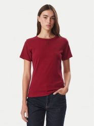 HUGO T-Shirt Deloris 50512002 Czerwony ciemny Slim Fit. Czerwone t-shirty damskie Hugo, xs, bez wzorów, z bawełny, bez kołnierzyka, bez ramiączek. Za 229.99 zł.