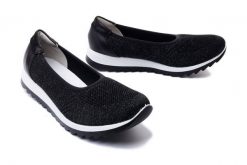 IGI&CO 1660000 recy/nero, półbuty damskie. Czarne balerinki damskie IGI&CO, bez wzorów, bez obcasa, na koturnie, bez zapięcia. Za 179.94 zł.