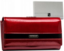 Portfel skórzany Cavaldi [DH] H24-FO-2-SH9 czerwony. Czerwone portfele damskie 4U Cavaldi, z lakierowanej skóry. Za 75.99 zł.