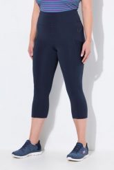 Damskie Legginsy 3/4 długość do łydek wysoki stan szybkoschnący materiał. Czarne legginsy damskie Ulla Popken, bez wzorów, z elastanu. Za 239.99 zł.