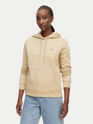 Tommy Jeans Bluza Flag DW0DW19958 Beżowy jasny Regular Fit. Brązowe bluzy damskie Tommy Jeans, l, bez wzorów, z bawełny, bez ramiączek, bez kaptura. Za 329.99 zł.