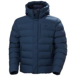 Kurtka z kapturem Helly Hansen Alby Puffy. Niebieskie kurtki męskie Helly Hansen, bez wzorów, z puchu, klasyczne, z kapturem. W wyprzedaży za 1,017.65 zł.