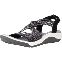 Sandały SKECHERS REGGAE CUP Czarny. Czarne sandały damskie Skechers, bez wzorów, z tkaniny, bez obcasa, bez zapięcia. Za 234.99 zł.