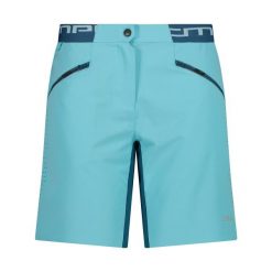 Szorty damskie z wewnętrzną dzianinową bielizną CMP Free. Niebieskie szorty damskie CMP, bez wzorów, z dzianiny. W wyprzedaży za 209.99 zł.