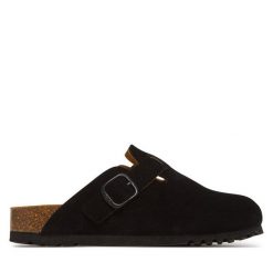 Klapki Scholl. Czarne klapki damskie Scholl, bez wzorów, bez obcasa, bez zapięcia. Za 309.99 zł.