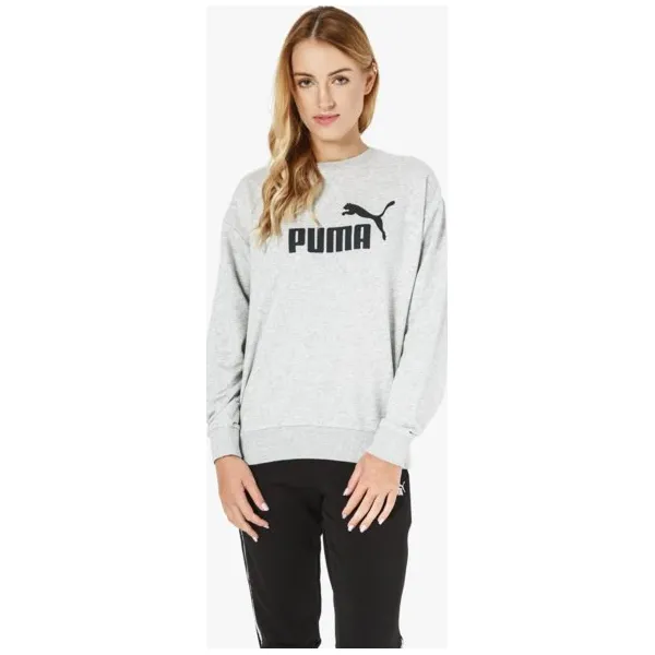 Puma Bluza Ess Logo Crew Tr , szary, rozmiar M. Szare bluzy damskie Puma, m, bez wzorów, z bawełny, biznesowe, bez ramiączek, bez kaptura. W wyprzedaży za 129.99 zł.
