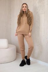 Komplet sweterkowy Bluza + Spodnie camelowy. Bluzy damskie KESI, l, bez wzorów, z poliesteru, eleganckie, bez ramiączek, bez kaptura. Za 317.83 zł.