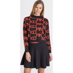 SWETER PINKO. Czarne swetry nierozpinane damskie Pinko, l, bez wzorów, z kaszmiru, bez kołnierzyka, bez ramiączek. Za 477.50 zł.