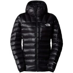 Kurtka sportowa damska Summit Breithorn Hoodie. Czarne kurtki sportowe damskie The North Face, l, bez wzorów, z materiału, bez ramiączek, z kapturem, trekkingowe. Za 1,149.99 zł.