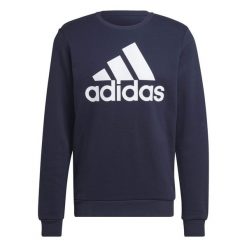 Bluza z dużym logo adidas Essentials. Niebieskie bluzy męskie Adidas, s, bez wzorów, sportowe, bez ramiączek, bez kaptura. Za 199.00 zł.