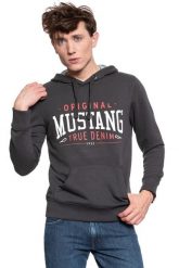 BLUZA MUSTANG Printed Hoodie PHANTOM 1009346 4087. Szare bluzy męskie Mustang, m, bez wzorów, z kapturem. W wyprzedaży za 69.99 zł.