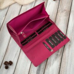 Paolo Peruzzi Portfel damski skórzany różowy duży poziomy AL-01-PI. Czerwone portfele damskie Paolo Peruzzi. Za 123.18 zł.