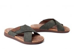 RIEKER 27070-54 green, klapki męskie. Zielone klapki męskie Rieker, bez wzorów, bez zapięcia. Za 339.90 zł.