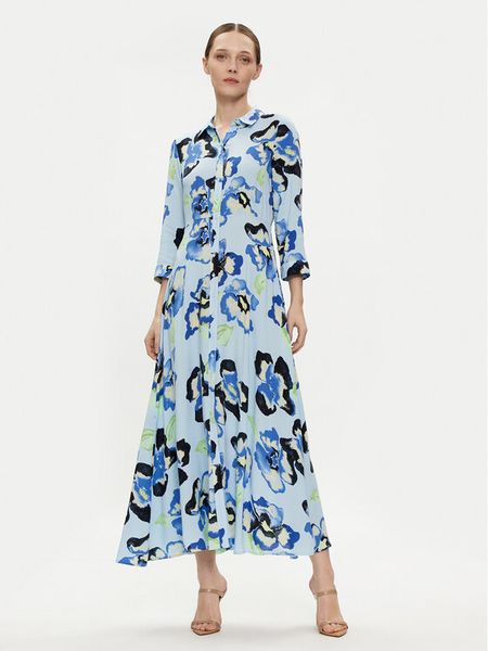 YAS Sukienka koszulowa Savanna 26022663 Niebieski Loose Fit. Niebieskie sukienki damskie YAS, s, bez wzorów, z wiskozy, bez kołnierzyka, bez ramiączek, koszulowe. Za 259.99 zł.