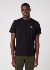 WRANGLER SIGN OFF TEE MĘSKI T-SHIRT KOSZULKA LOGO BLACK W70MD3100 112319289. Czarne t-shirty męskie Wrangler, l, bez wzorów, bez kołnierzyka, bez ramiączek. Za 69.99 zł.