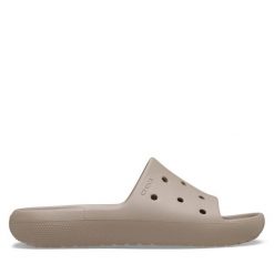 Klapki Crocs. Brązowe klapki damskie Crocs, bez wzorów, bez zapięcia. Za 139.99 zł.