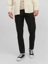 Jack & Jones Spodnie materiałowe Ollie 12224001 Czarny Regular Fit. Czarne spodnie materiałowe męskie Jack & Jones, bez wzorów, z bawełny. Za 199.99 zł.