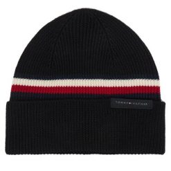 Czapka Tommy Hilfiger. Czarne czapki męskie Tommy Hilfiger, na zimę, bez wzorów. Za 209.99 zł.