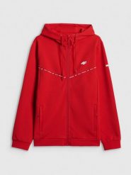 4F Bluza kibica z kapturem męska - czerwona L. Czerwone bluzy sportowe męskie 4F, l, bez wzorów, z kapturem. Za 249.99 zł.