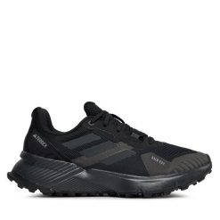 Trekkingi adidas. Czarne buty zimowe męskie Adidas, bez wzorów, bez obcasa, bez zapięcia. Za 379.99 zł.