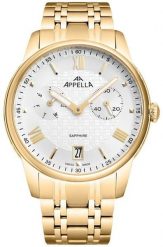 Zegarek męski Appella L70008.1163QF złoty. Żółte zegarki męskie Appella, bez wzorów, złote. Za 1,580.00 zł.