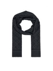 Calvin Klein Szal Emblem Aop Glossy Tonal Scarf LV04F8096G Czarny. Czarne rękawiczki damskie Calvin Klein, bez wzorów, z materiału. Za 269.99 zł.