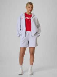 4F Spodenki dresowe damskie - szare S. Szare szorty damskie 4F, bez wzorów, z dresówki, sportowe. Za 129.99 zł.
