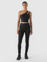 4F Legginsy treningowe szybkoschnące 4F x Anna Lewandowska - czarne XS. Czarne legginsy damskie 4F, s, bez wzorów, z dzianiny, z podwyższonym stanem, do biegania. Za 89.99 zł.