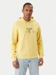 Guess Jeans Bluza M6RQ26 KCPR1 Żółty Regular Fit. Żółte bluzy męskie Guess Jeans, m, z aplikacjami, z bawełny, bez ramiączek, bez kaptura. Za 349.99 zł.