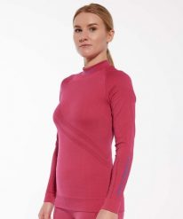 Bluza damska z wełną merino Brubeck THERMO WOOL by Pustelnik. Czerwone bluzy damskie Brubeck, na zimę, xl, bez wzorów, z dzianiny, klasyczne, bez ramiączek, bez kaptura. Za 243.99 zł.