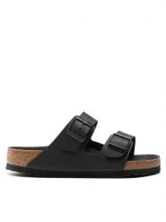 Birkenstock Klapki Arizona Birko-Flor 1019098 Czarny. Czarne klapki męskie Birkenstock, bez wzorów, ze skóry, bez zapięcia. Za 397.79 zł.