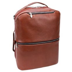 Skórzany plecak i torba na laptopa McKlein East Side brązowy. Brązowe plecaki męskie Mcklein, bez wzorów, ze skóry. Za 949.99 zł.