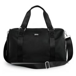 Torba podróżna damska weekendowa Solier FB51 Rimma czarna. Czarne torby na laptopa damskie Solier, bez wzorów, z materiału, na ramię, duże. Za 199.99 zł.