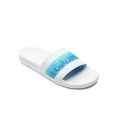 Klapki basenowe męskie Quiksilver Rivi Wordmark Slide. Białe klapki męskie Quiksilver, bez wzorów, bez zapięcia. Za 83.99 zł.